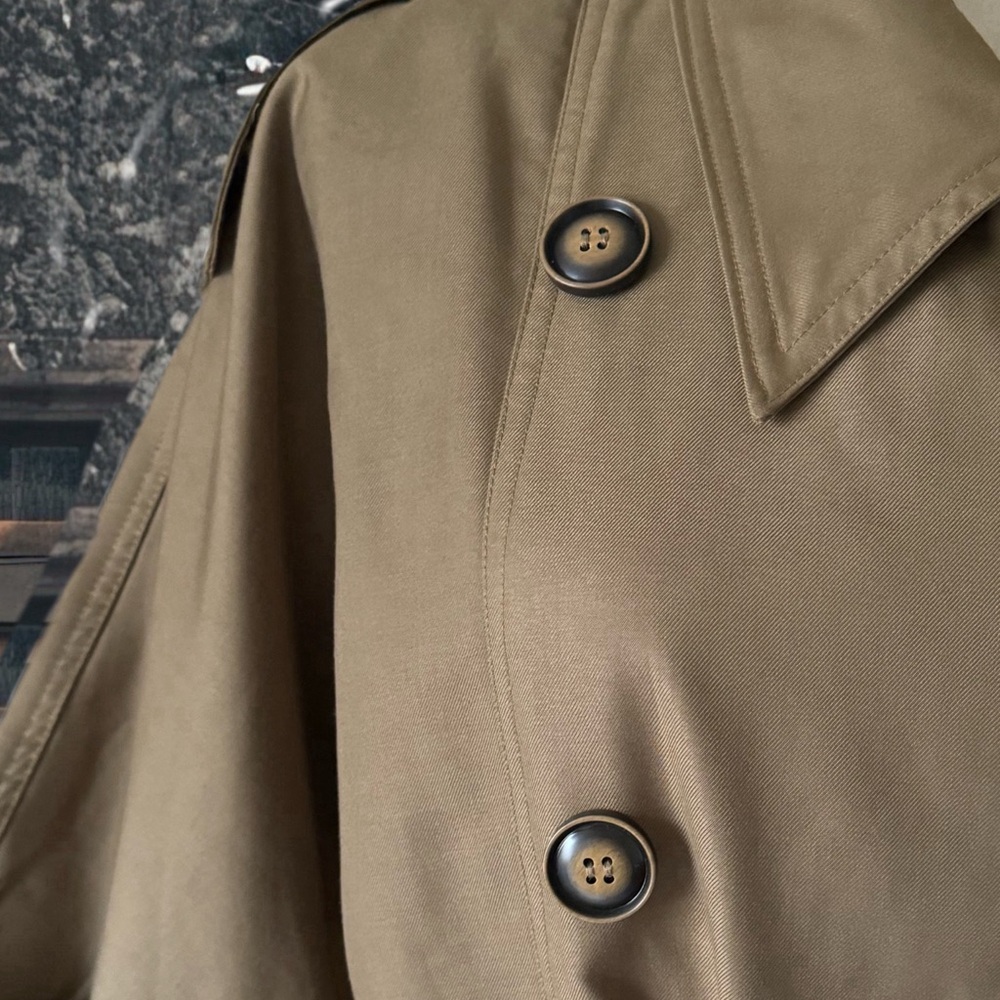 VANESSA LAB • Khaki Beige Trench Coat Driving Jacket - Picture 8 of 11